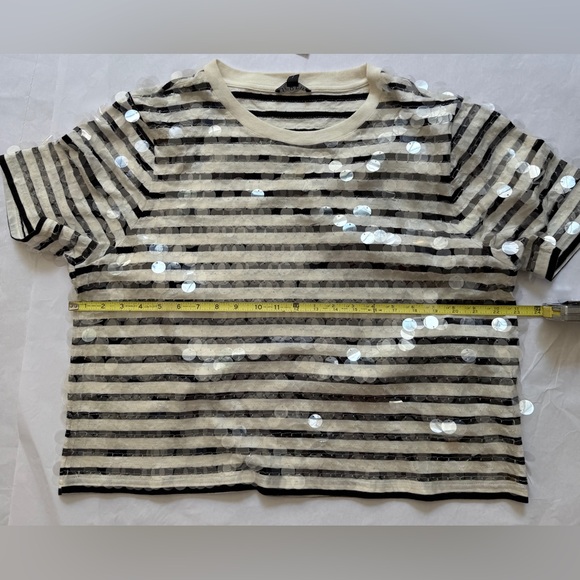 NWT XL JCrew Broken-in jersey striped T-shirt with sequins J.crew - Picture 9 of 10